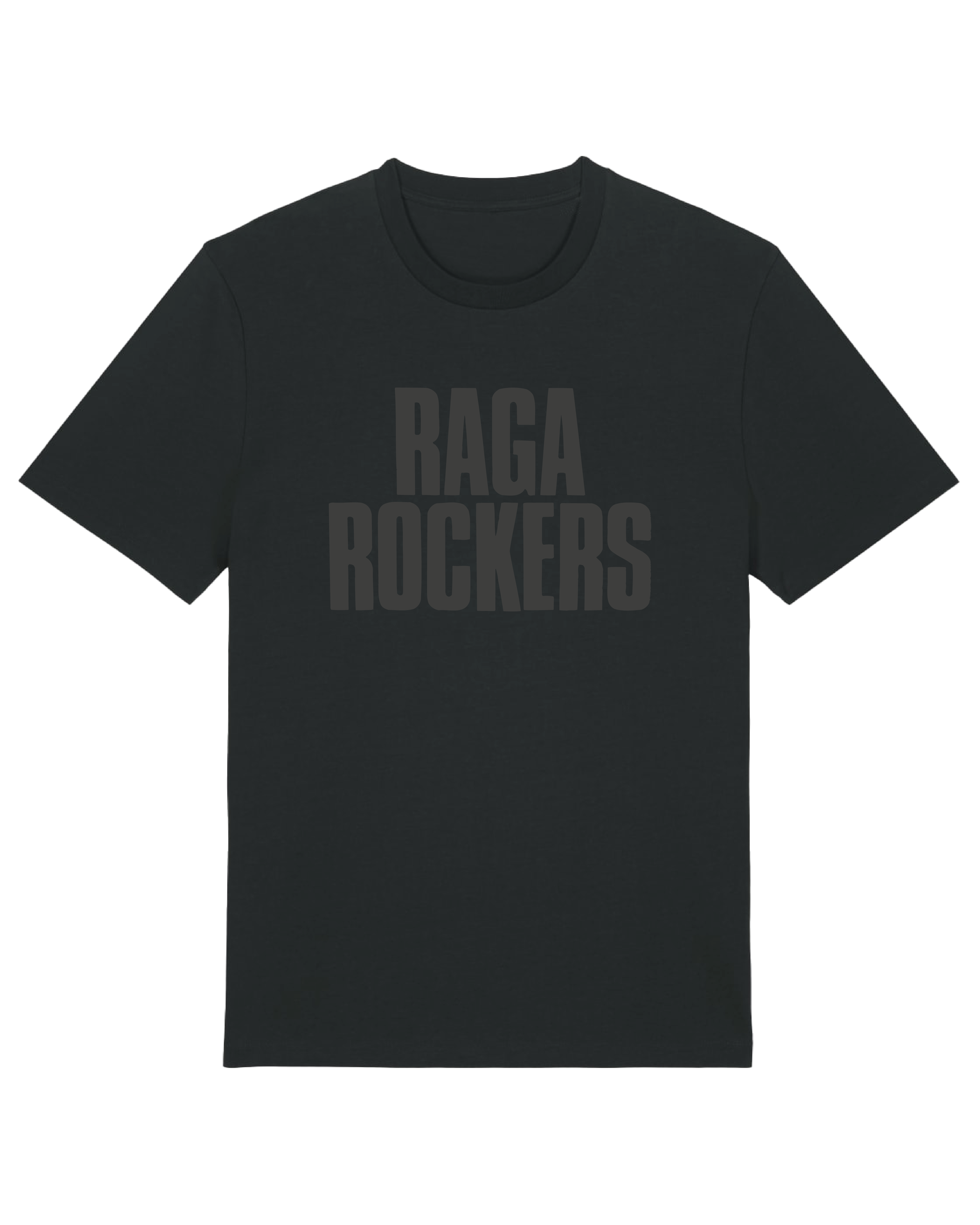 RAGA ROCKERS SORT PÅ SORT T-SKJORTE